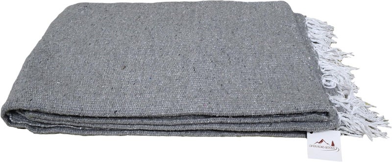 Open Road Goods Solid Color Mexican Yoga Blanket – Large Handwoven Throw for Yoga, Beach, Camping or Home – Soft and Durable Cotton Blend - Image 1